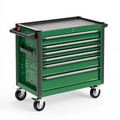 Servante d'atelier 80 x 45 x 95 cm en acier vert à 7 tiroirs sur roulettes