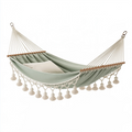 Hamac à barres 200 x 100 cm en tissu vert sauge style bohème