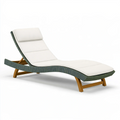 Chaise longue de jardin 200 x 70 x 85 cm en bois et textile blanc vert - dossier inclinable